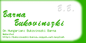 barna bukovinszki business card